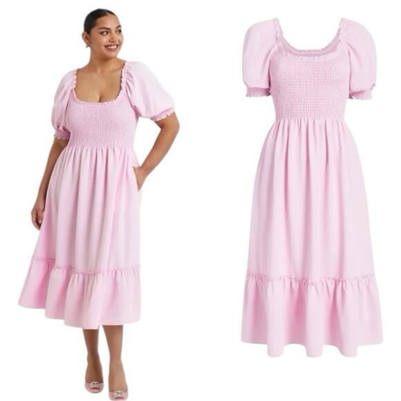 Hill House The Louisa Nap Midi Dress NWT Sold Out!! Ballerina Pink Medium - Picture 6 of 6